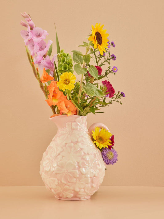 Ceramic Flower Jug by Rice - Perfect Pink