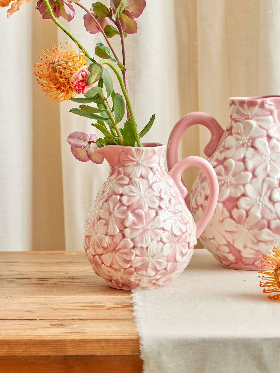 Medium Ceramic Flower Jug in Perfect Pink - 2.4 L