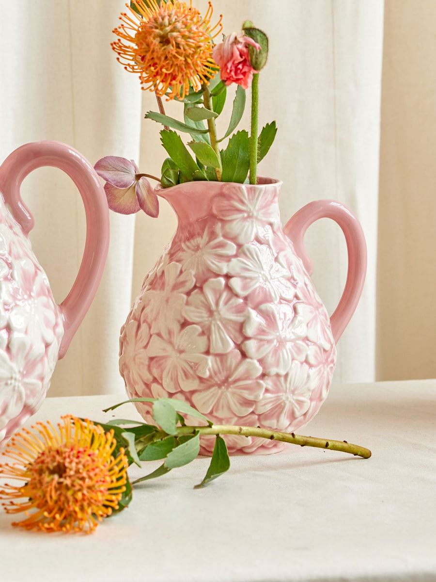 Medium Ceramic Flower Jug in Perfect Pink - 2.4 L