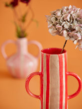 Load image into Gallery viewer, Ceramic Flower Vase with Red Stripes
