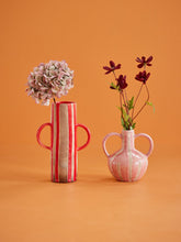 Load image into Gallery viewer, Ceramic Flower Vase with Red Stripes
