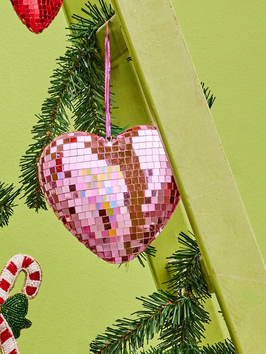 Medium Heart Disco Ball - Pink