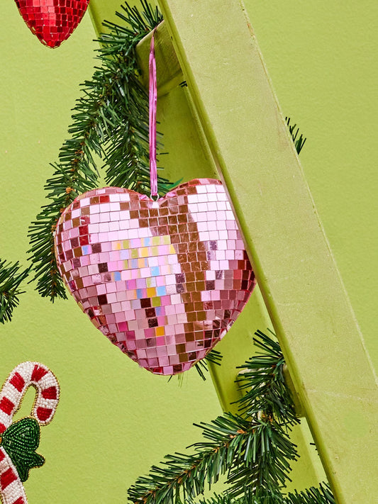 Medium Heart Disco Ball - Pink