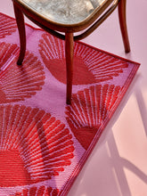 Load image into Gallery viewer, Red and Pink Recycled Plastic Rug with Sea Shell Design
