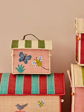 Load image into Gallery viewer, Raffia Kids Bag with Butterfly Theme
