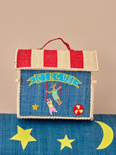 Load image into Gallery viewer, Raffia Kids Bag with Circus Theme
