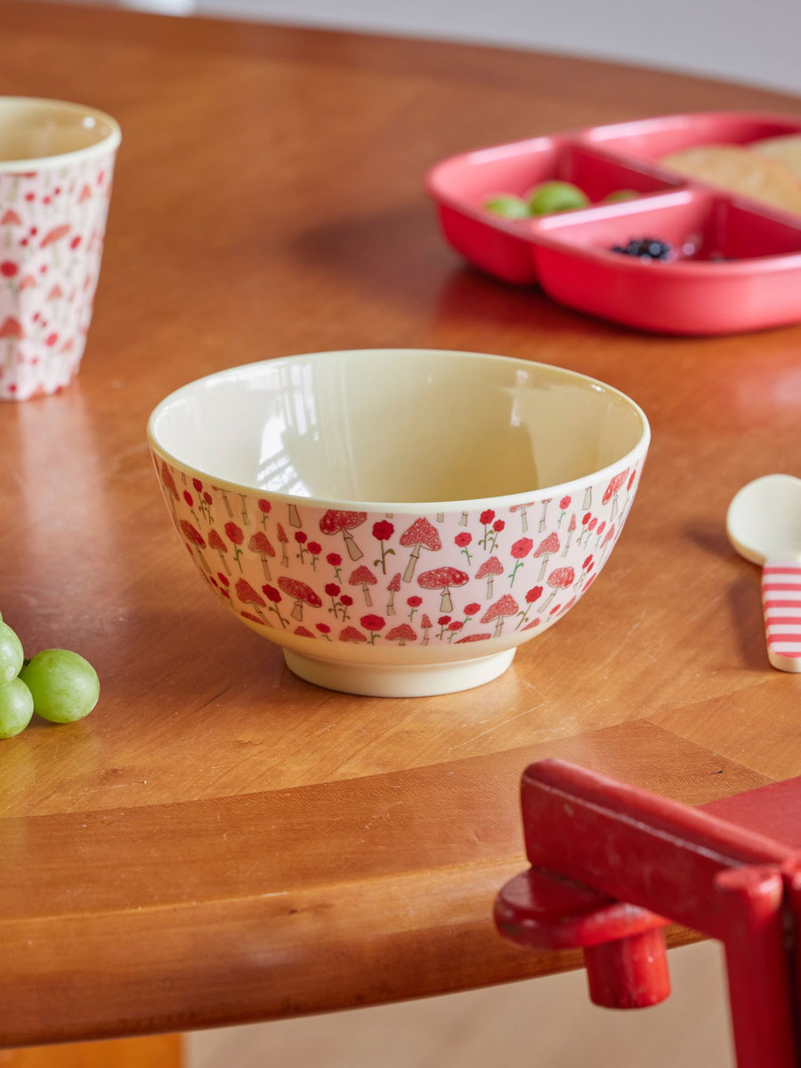 Mushroom Print Melamine Medium Bowl