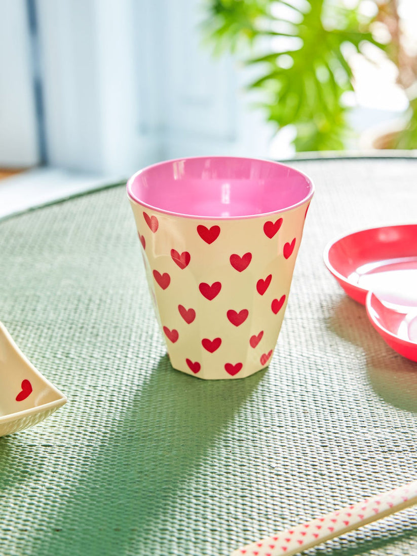 Medium Melamine Cup - Darling Heart Print