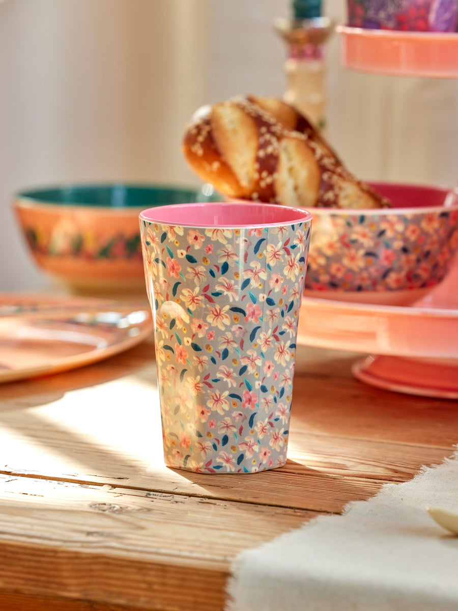 Melamine Cup Tall - Small Sandy Flower Print