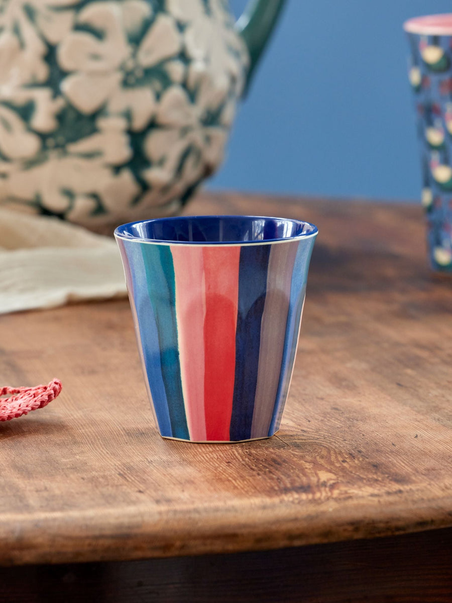 Melamine Cup Medium - N.Y Stripe Print