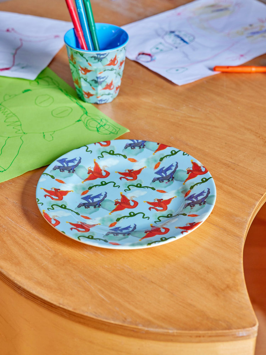 Dragon Print Melamine Lunch Plate