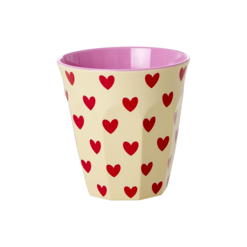 Medium Melamine Cup - Darling Heart Print