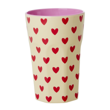 Load image into Gallery viewer, Tall Melamine Cup- Darling Hearts Print
