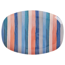 Load image into Gallery viewer, Melamine Rectangular Plate with N.Y Stripe Print
