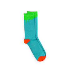 Load image into Gallery viewer, Green Paint Drip Bamboo Sock (seamless toe)
