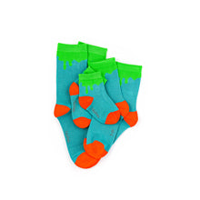 Load image into Gallery viewer, Green Paint Drip Bamboo Sock (seamless toe)
