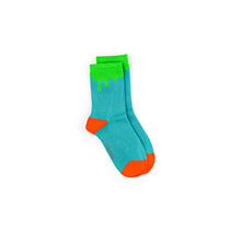 Load image into Gallery viewer, Green Paint Drip Bamboo Sock (seamless toe)
