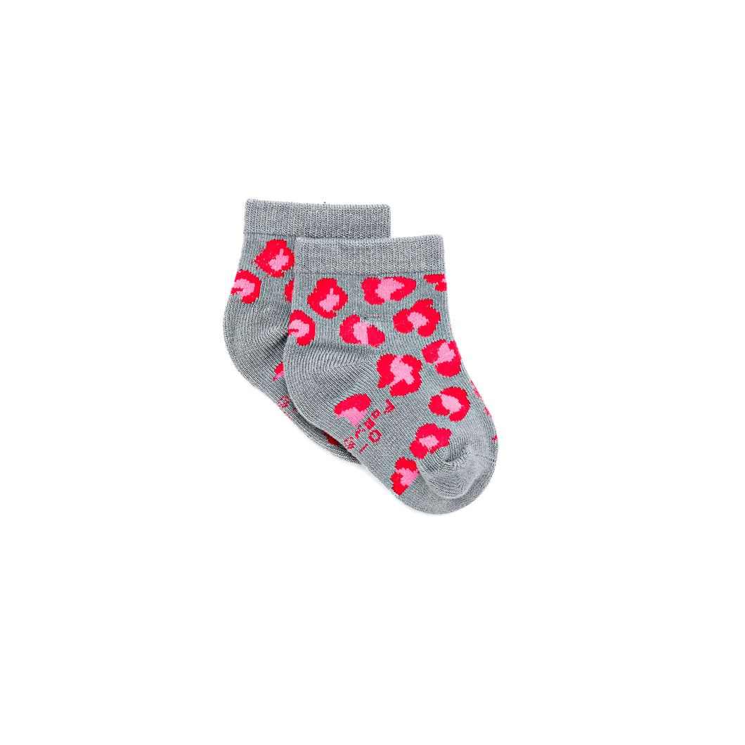 Pink & Red Leopard Bamboo Sock (seamless toe)