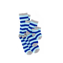 Load image into Gallery viewer, Dublin Blue &amp; Blue Stripe Bamboo Sock (seamless toe)
