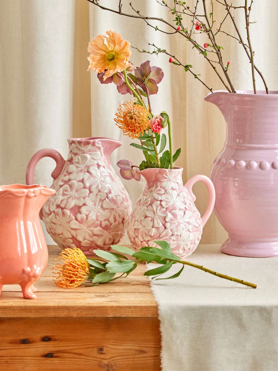 Medium Ceramic Flower Jug in Perfect Pink - 2.4 L