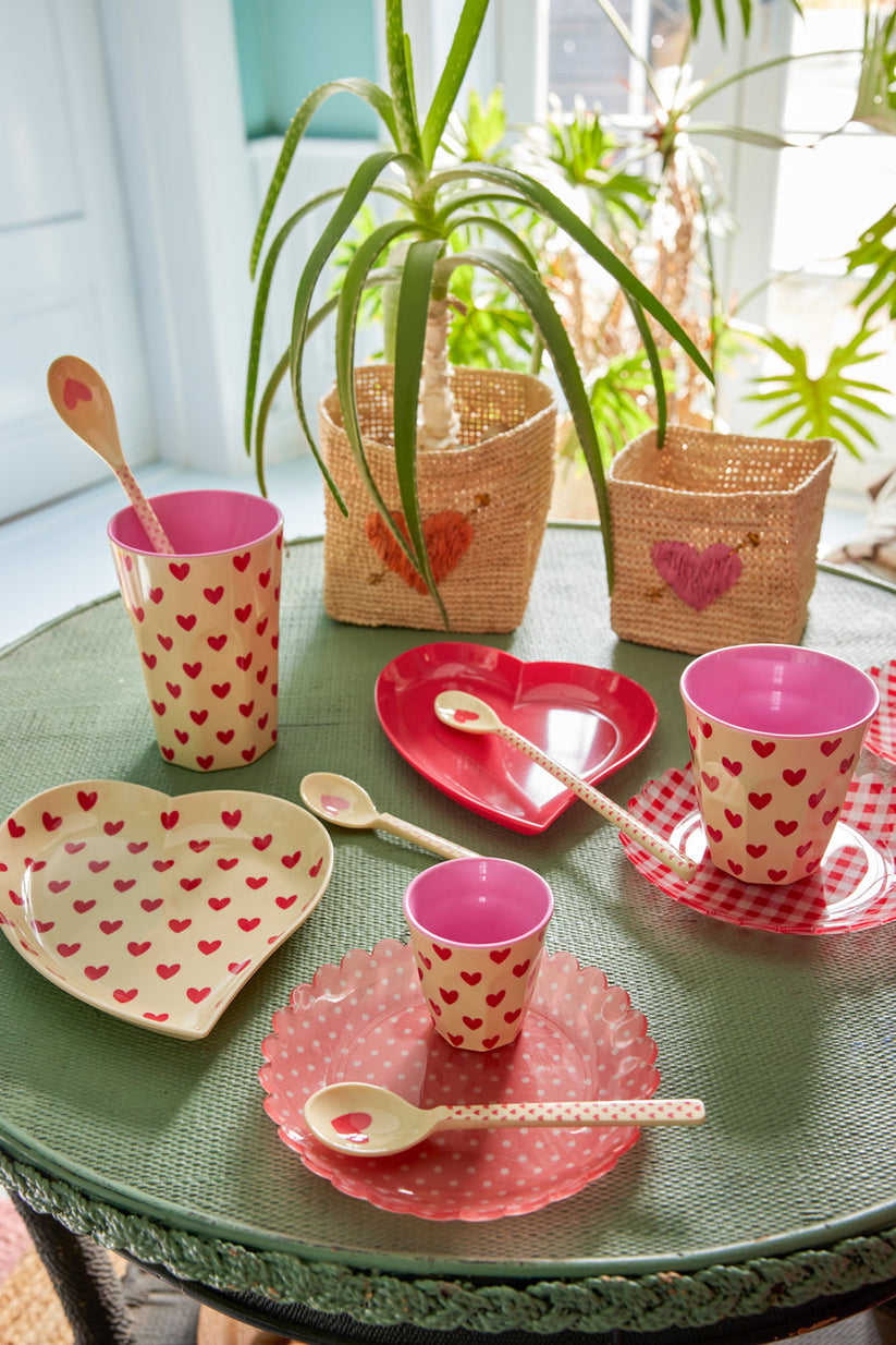 Tall Melamine Cup- Darling Hearts Print