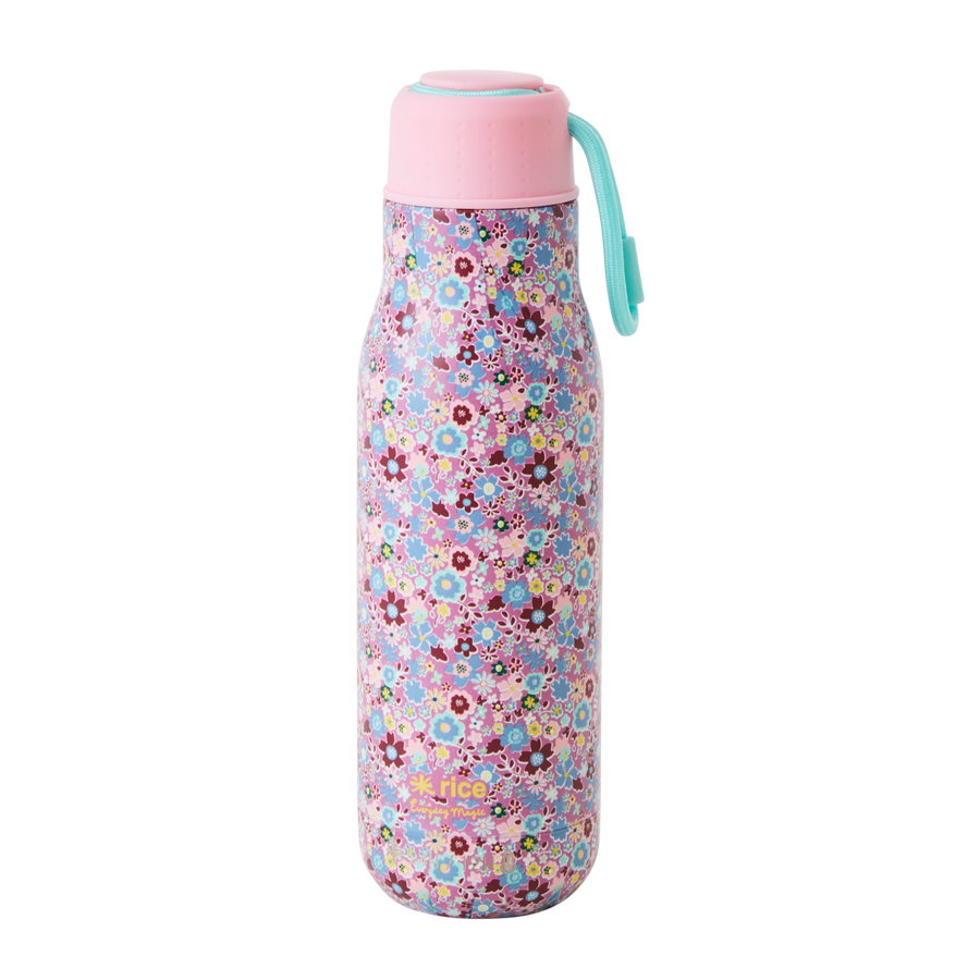 Stainless Steel Drinking Bottle with Lavender Fall Floral Print