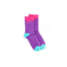 Load image into Gallery viewer, Pink Paint Drip Bamboo Sock (seamless toe)
