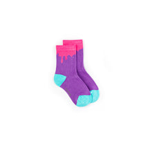 Load image into Gallery viewer, Pink Paint Drip Bamboo Sock (seamless toe)
