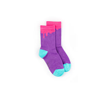 Load image into Gallery viewer, Pink Paint Drip Bamboo Sock (seamless toe)

