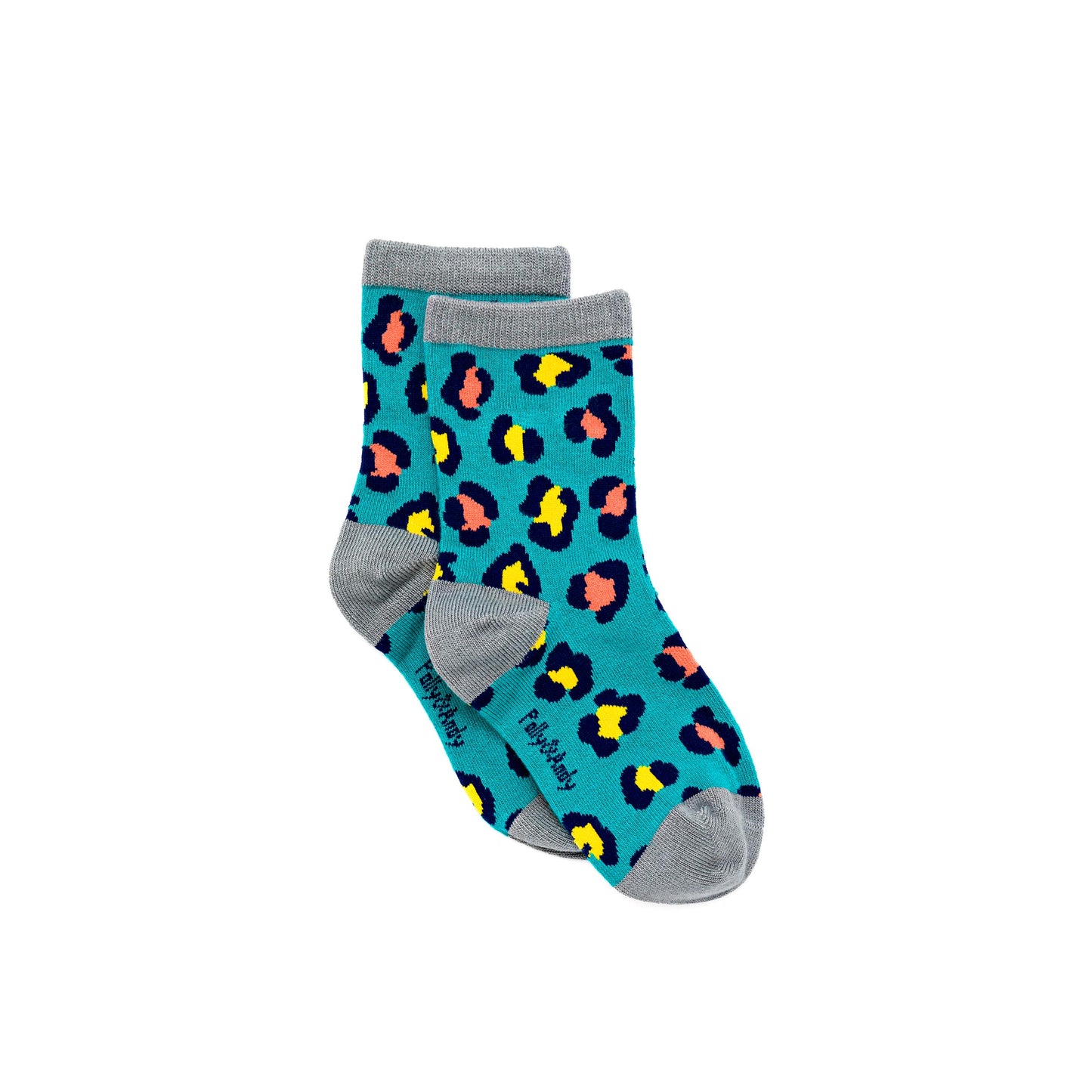 Teal Leopard Bamboo Sock (seamless toe)