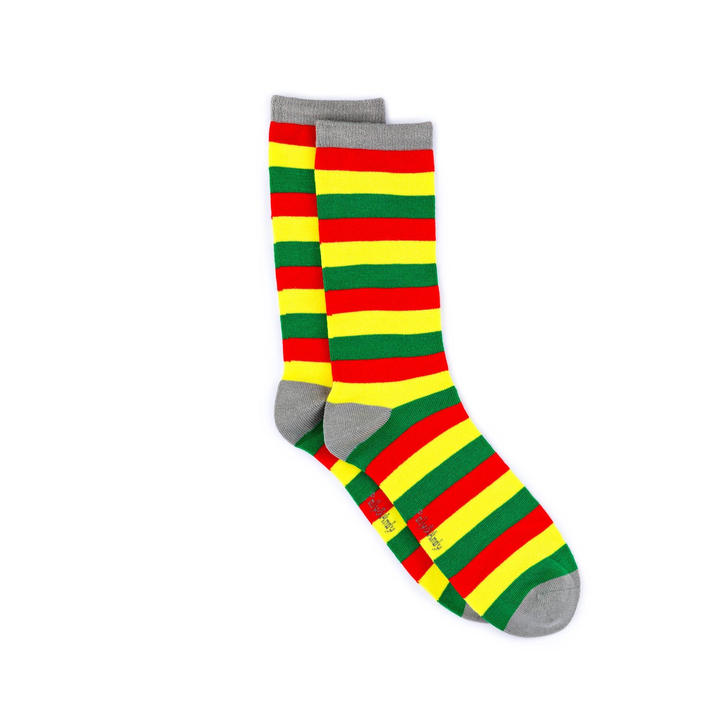 Red, Yellow & Green Multi Stripe Bamboo Sock (seamless toe)