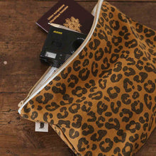 Load image into Gallery viewer, Caramel Leopard Print Pouch - Large
