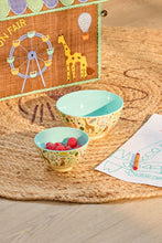 Load image into Gallery viewer, Medium Melamine Bowl - Mint Fun Fair Print

