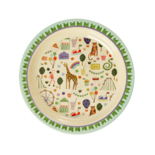 Load image into Gallery viewer, Melamine Lunch Plate - Green Fun Fair Plate
