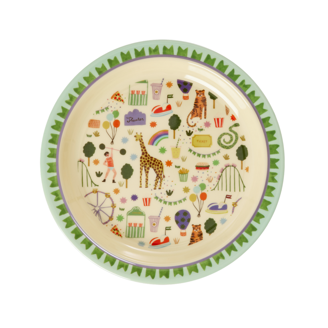 Melamine Lunch Plate - Green Fun Fair Plate