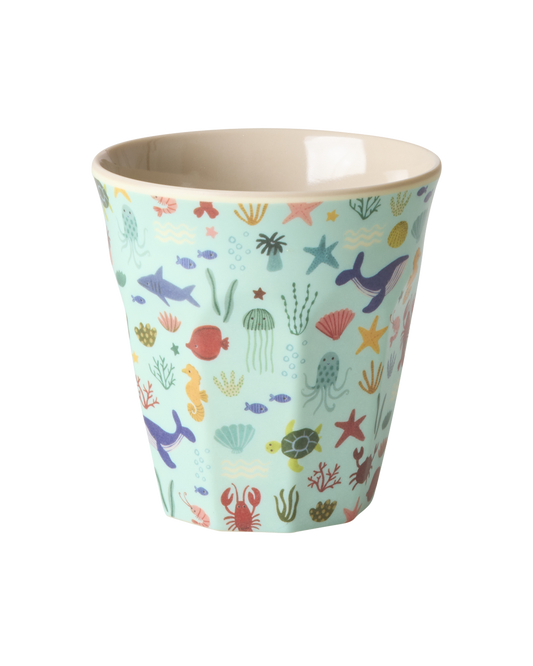 Melamine Medium Cup - Blue Ocean Print
