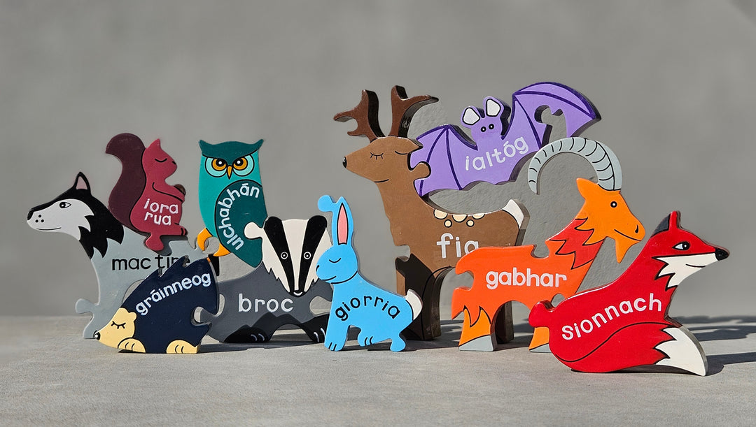 Irish Wildlife Wooden Jigsaw As Gaeilge