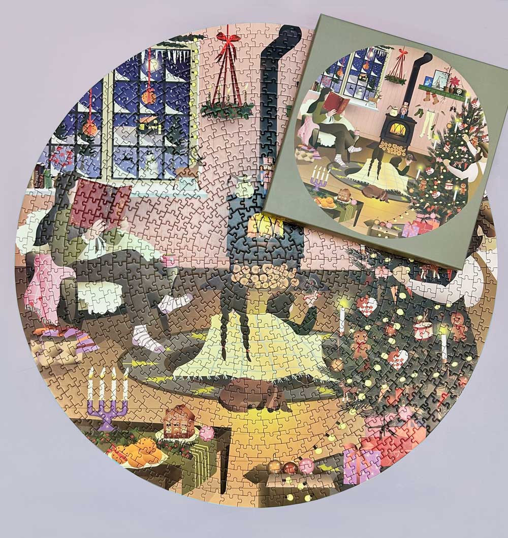 Round Puzzles Wonderful Christmastime 1000 Piece