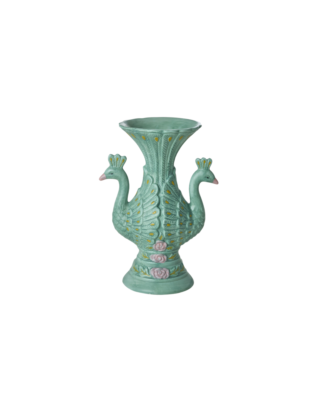 Ceramic Vase with Peacocks - 325ml