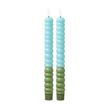 Load image into Gallery viewer, Bubble LED Candle in Green &amp; Mint - 2 pack

