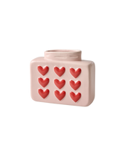 Load image into Gallery viewer, Ceramic Vase with Embossed Hearts - Pink
