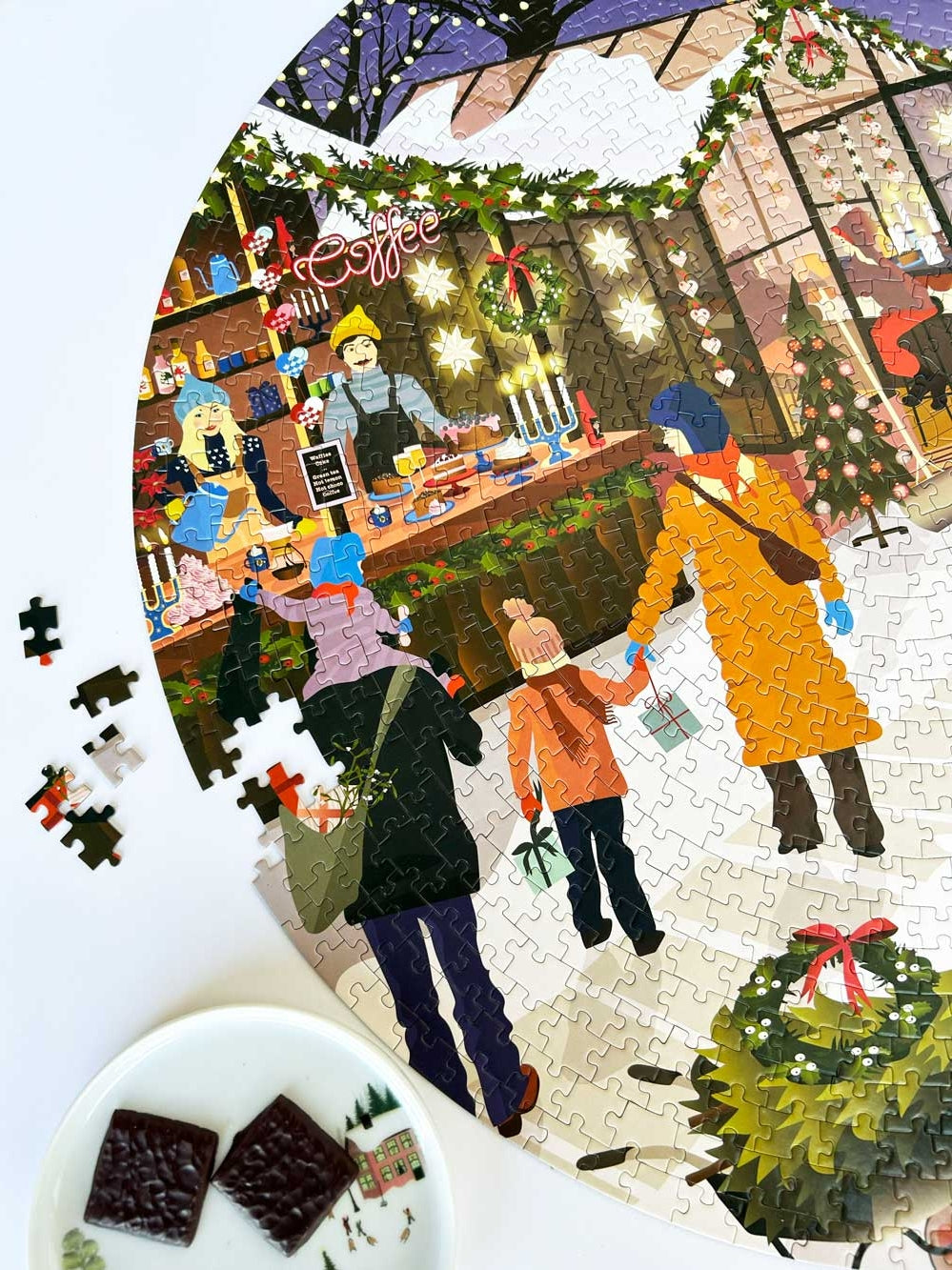 Round Puzzles Christmas Market 1000 Piece