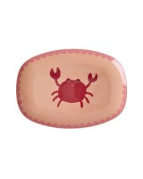 Small Melamine Rectangular Plate - Crab Print