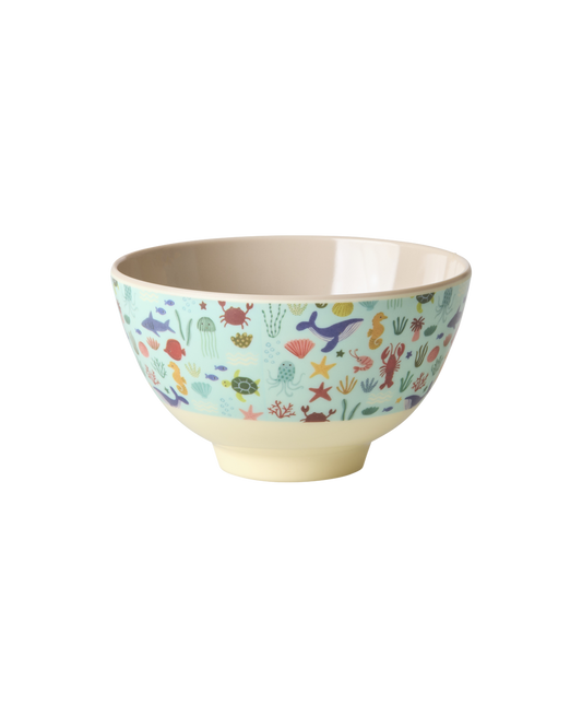 Melamine Small Bowl - Blue Ocean Print