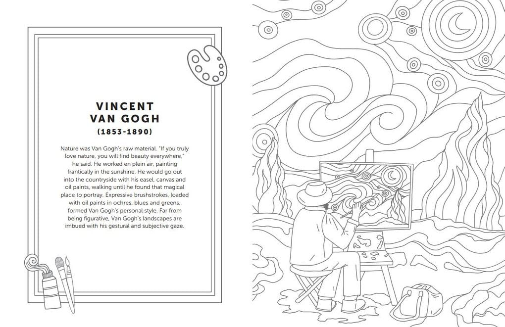 Iconic Artists and Their Masterpieces Colouring Book
