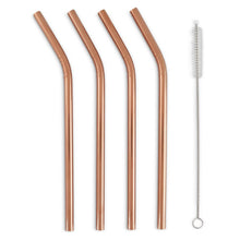 Load image into Gallery viewer, Reusable Stainless Steel Metal Straws - Rose Gold
