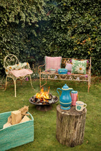 Load image into Gallery viewer, Square Knitted Cushion with Flowers and Tassels
