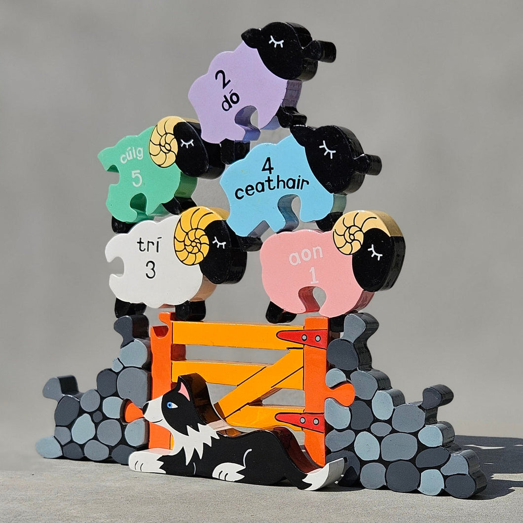 Number Sheep Row as Gaeilge