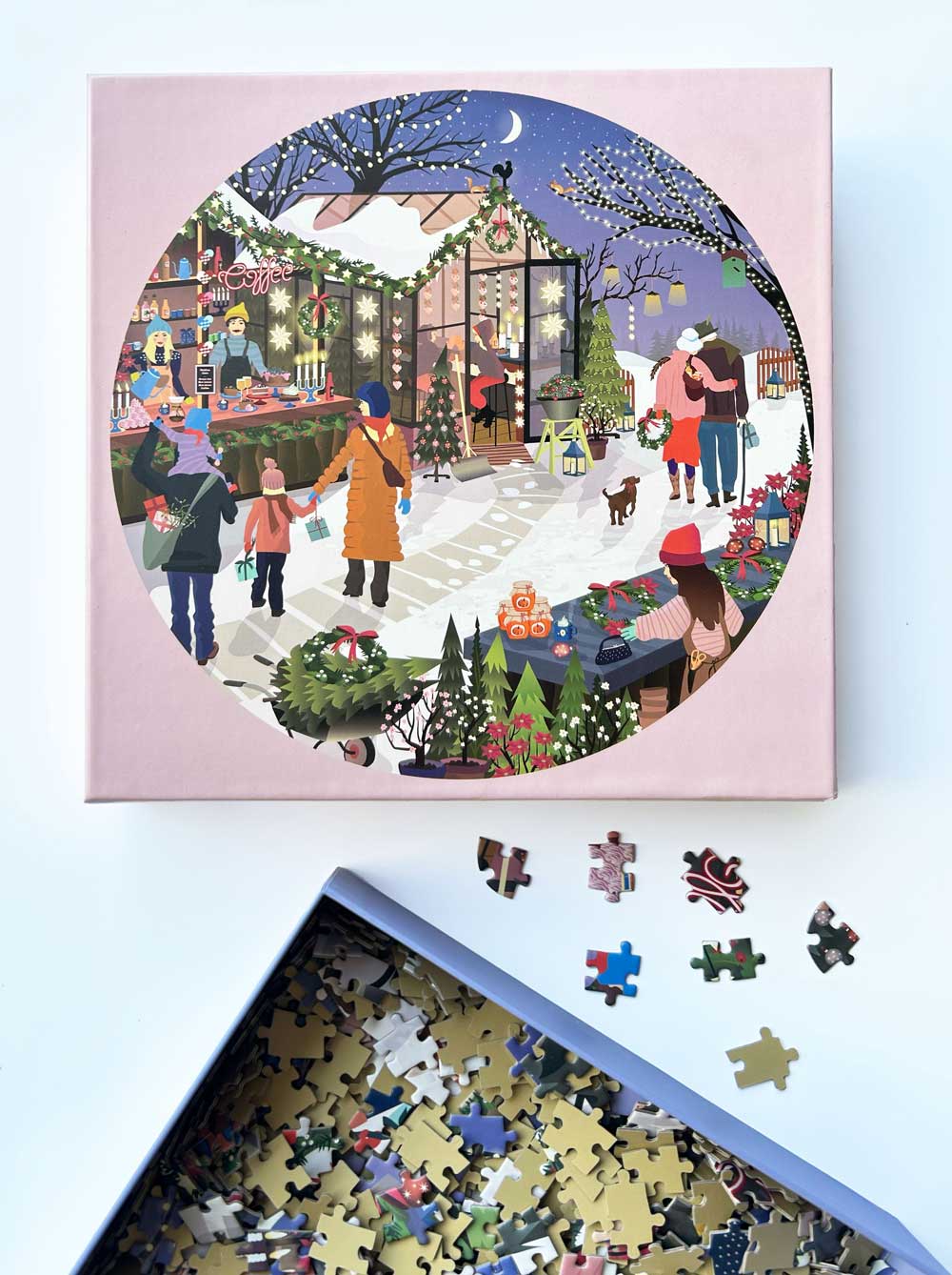 Round Puzzles Christmas Market 1000 Piece