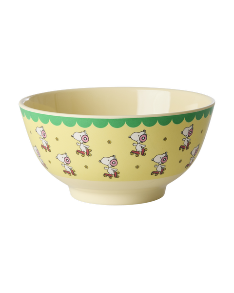 Yellow Snoopy Print Medium Melamine Bowl